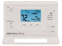 P521U-010 | 24v/Millivolt Dual Powered Digital Programmable / Non Programmable Conventional / Heat Pump Multi Stage Thermostat 2H-1C 45-90F Replaces PSPH521l PSM33 P521U | LUXPRO THERMOSTATS (OBSOLETE)