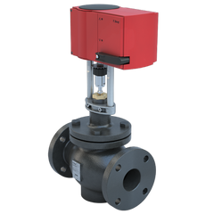 Bray DG250-2-63/GASRE24-450-A 2.5" | Flanged Globe valve | 2way | Cast Iron body | Bronze trim | CV 63 | Normally Open | Pic and Globe Valve Linear Actuator 24VAC/DC Spring Return-up (RETRACTED) | with Auxiliary Switch | Blackhawk Supply