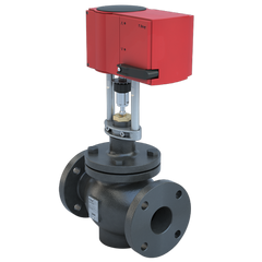 Bray DG250-2-63SSC/GASEX24-450-A 2.5" | Flanged Globe valve | 2way | Cast Iron body | Stainless steel | CV 100 | NC | NC | Pic and Globe Valve Linear Actuator 24VAC/DC Spring Return-down (EXTENDED) | SW  | Blackhawk Supply