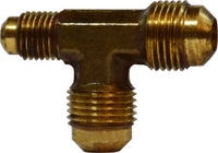 10172 | 3/8 X 1/4 X 1/4 M RED FLARE TEE, Brass Fittings, SAE 45 Deg Flare, Reducing Tee 1 x 2 x 3 | Midland Metal Mfg.