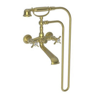 1014/04 | Tub Filler Fairfield Wall Mount with Handshower Exposed 2 Cross ADA Satin Brass PVD 2 Hole | Newport Brass