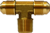 10210 | 3/8 X 1/4 (MALE FLARE X MIP TEE), Brass Fittings, SAE 45 Deg Flare, Male Branch Tee | Midland Metal Mfg.