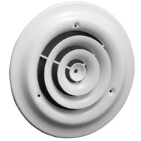 16-6W | Ceiling Diffuser Step Down Round Ring 6 Inch Bright White Steel | Hart & Cooley