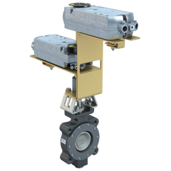 Bray MKL2-N040/DC24-310-TA-D 4" Lugged Butterfly valve High Performance | ANSI Class 150 | CS body | CV 375 | Normally Open | Damper & Valve actuator | 24 Vac | 310 lb-in | floating | Non-Spring Return | SW | Dual | Time out | Blackhawk Supply
