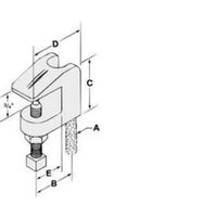 62B0058 | Beam Clamp Small Mouth 5/8 Inch Plain Import | Hangers