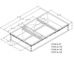 Lennox 11F55 Lennox C1CURB71B-1, Hybrid Roof Curb, Downflow Double Duct Opening, 54-1/4 x 95-3/8 Inch x 14 Inch Height | Blackhawk Supply