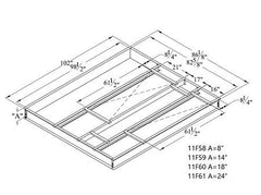 Lennox 11F58 Lennox C1CURB70C-1, Hybrid Roof Curb, Downflow Double Duct Opening, 86-1/8 x 102 Inch x 8 Inch Height | Blackhawk Supply