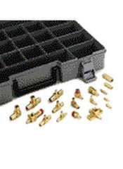 Siemens 141-0601 Tube Fitting Kit, Pneumatic, Brass barbed fittings for 1/4", 3/8" and 1/2" tubing, Rustproof case with translucent lid | Blackhawk Supply