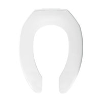295CT-000 | Toilet Seat Elongated Open Front Less Cover Plastic White for Commercial Toilet Check Hinge | Church Seats