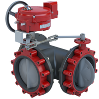 3LNE-10S39/70-24-0501SVH-BBU | Butterfly Valve | 3 Way | Flow Configuration 9 | 10 Inch | Nylon Coated Disc | 175 PSI | 24 VAC /30 VDC Actuator With Heater And Battery Backup Failsafe Return | Modulating Control | Bray