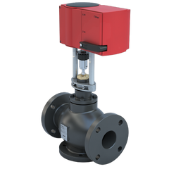 Bray DG6-3-400/GA24-562-A 6" | Flanged Globe valve | 3way | Cast Iron body | Bronze trim | CV 400 | Normally Open to C | Pic and Globe Valve Linear Actuator 24VAC/DC Non-Spring Return | with Auxiliary Switch  | Blackhawk Supply