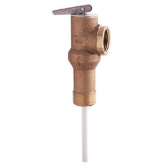 Watts 66132 Relief Valve Temperature and Pressure with Extended Shank 3/4 Inch MNPT x FNPT Bronze 210 Degrees Fahreinheit | Blackhawk Supply
