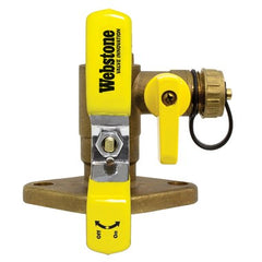 Webstone 50413 Ball Valve Isolator Brass 3/4 Inch Sweat x Flange with Drain/Adjustable Packing Gland/Nuts/Bolts Lever PTFE Full Port | Blackhawk Supply