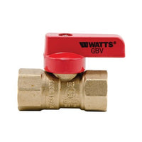 102-603 | Ball Valve T-2005C Gas 1/2 Inch Female NPT Brass 175PSI Yellow Tee 2 Piece PTFE 102-603 | Watts