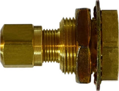 Midland Metal Mfg. 28321 1/2 OD X 7/8-20 UNF X 3/8-18 FIP, Brass Fittings, Bulkhead/Anchor/Frame Couplings, Bulkhead Fitting FIP x FIP | Blackhawk Supply