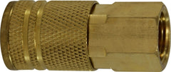 Midland Metal Mfg. 28541 3/8 FIP IND INTER. BRASS COUPLER, Pneumatics, Quick Disconnect, Female Pipe Coupler (Industrial Interchange 1/4) | Blackhawk Supply