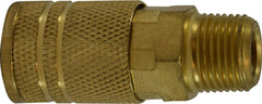 Midland Metal Mfg. 28552 1/4 MIP IND INTER. BRASS COUPLER, Pneumatics, Quick Disconnect, Male Pipe Coupler (Industrial Interchange 1/4) | Blackhawk Supply