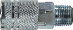 Midland Metal Mfg. 28553S 3/8 MIP IND INTER. STEEL COUPLER, Pneumatics, Quick Disconnect, Male Pipe Coupler (Industrial Interchange 1/4) | Blackhawk Supply