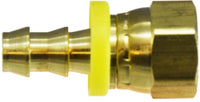 30342 | 1/4 X 3/8 (POHB X F BALLSEAT SWVL), Brass Fittings, Push On Hose Barb, Female Ballseat Swivel | Midland Metal Mfg.