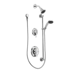 Moen 8342 Shower System Commercial Posi-Temp with Handshower and Slide Bar 2 Lever Chrome ADA 2.5 Gallons per Minute | Blackhawk Supply