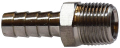 Midland Metal Mfg. 32013SS 3/8 X 3/8 (316SS HB X MIP ADAPT), Brass Fittings, Stainless Steel Hose Barbs, 316 Stainless Steel Machined Rigid Male Adapter | Blackhawk Supply