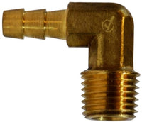 32313LF | 3/4 X 1/2 HOSE BARB X MIP ELBOW LF | Midland Metal Mfg.