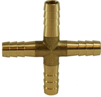32610 | 3/8 BARB CROSSES, Brass Fittings, Hose Barb, Hose Barb Cross | Midland Metal Mfg.