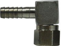 34600 | 1/4 SS BARB X FE FLARE SWIVEL ELBOW | Midland Metal Mfg.