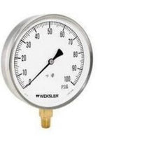 Ashcroft EA14B Pressure Gauge Weksler 60PSI 4-1/2" Diameter 1/4" NPT Bottom Bourdon Tube Stem Mount | Blackhawk Supply