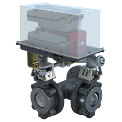 Bray MKL3-1030/DS24-180-T-A-D-WS 3" 3-Way Lugged Butterfly valve High Performance | ANSI Class 150 | CS body | CV 185 | Damper & Valve actuator | 24 VAC/DC | 177 lb-in | on/off or floating | Spring Return | SW | Dual | Blackhawk Supply