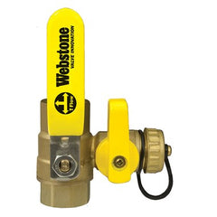 Webstone 40614 Ball Valve Pro-Pal Brass 1" Iron Pipe Size with Drain PTFE Full Port Reversible Handle | Blackhawk Supply