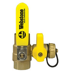 Webstone 54614 Ball Valve Pro-Pal Brass 1" Iron Pipe SizexSweat with Drain PTFE Full Port Reversible Handle | Blackhawk Supply