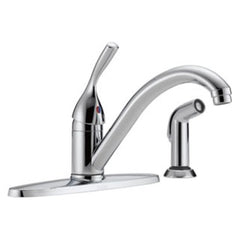 Delta 400-DST Kitchen Faucet Includes Sprayer 8 Inch Spread 1 Lever ADA Chrome Swivel 180 Degree | Blackhawk Supply
