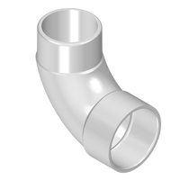 409-015S | 1-1/2 PVC SWEEP 90 ELBOW SOCXSPIGOT SCH40 | (PG:40) Spears