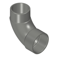 409-030SG | 3 PVC GRAY SWEEP 90 ELBOW SOCXSPIGOT SCH40 | (PG:40) Spears