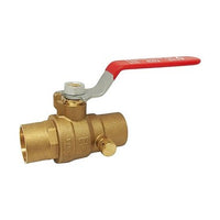 5063AB-34 | Ball Valve Lead Free Brass 3/4 Inch Sweat with Waste Full Port | Red White Valve