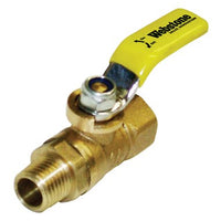 41685 | Ball Valve Mini Petcock 1/8 Inch Female x Male Brass Full Port 600WOG-PSI PTFE/FKM 350 Degrees Fahrenheit for Commercial or Industrial Use with Water Oil or Gas | Webstone
