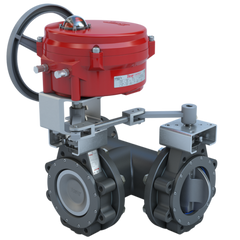 Bray MKL3-6100/70-0501SV 10" 3-Way Lugged Butterfly valve High Performance | ANSI Class 150 | CS body | CV 1630 | 120 VAC | modulating | 5000 lb-in | NEMA 4 | Blackhawk Supply