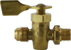 Midland Metal Mfg. 46429M 1/4X3/8 MXFL SOLID BOTM FUEL VLV, Brass Fittings, Specialty Valves, Male Pipe x Flare Solid Bottom Fuel Valve | Blackhawk Supply
