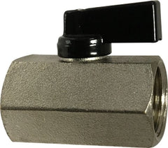 Midland Metal Mfg. 46935 1/4 FXF CHRM ECON MINI BALL VALV, Brass Fittings, Miniature Ball Valves, Female x Female Economy Mini Ball Valve | Blackhawk Supply