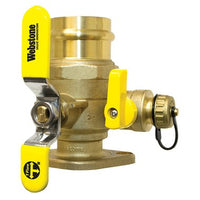 81417HV | Ball Valve Isolator Multi-Function Drain 2 Inch Press x Flange Brass Full Port | Webstone