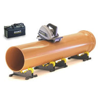 P400 | Pipe Saw with Supports 5-3/4 Inch 100 to 400 MM 230 Volt 8.4 Amp 1010 Watt No-Load for Outside Diameter Plastic Pipe 3.9IN to 15.7 Inch | Exact Tools