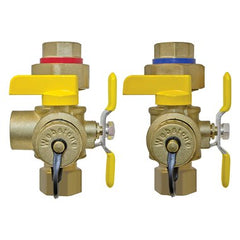 Webstone H-40443W Tankless Valve Kit Isolator EXP Lead Free Forged Brass 3/4 Inch Threaded 40443W Hot & Cold Set of Full Port Forged Brass Ball Valves High-Flow Hose Drains Pressure Relief Valve Outlet Adjustable Packing Gland | Blackhawk Supply