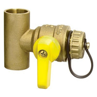 50674W | Ball Valve Pro-Pal Tee with Drain 1 Inch Sweat Brass Full Port | Webstone