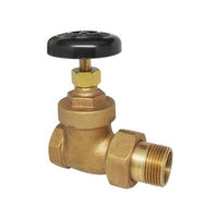 9107F-12 | Radiator Valve Straight Steam 1/2 Inch Female x Male Brass | Red White Valve