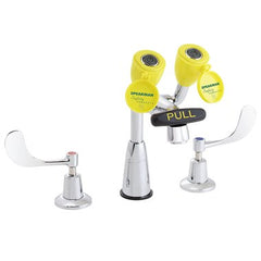 Speakman SEF-1800-CA Faucet Eyesaver Classic Widespread Retrofit with Integrated Eyewash 6 to 12 Inch 2 Wrist Blade Polished Chrome | Blackhawk Supply