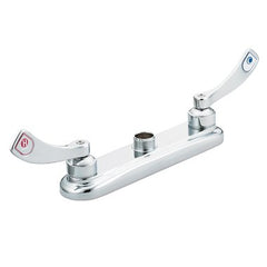 Moen 8285 Kitchen Faucet M-Dura Heavy Duty Less Spout 8 Inch Spread 2 Wrist Blade ADA Chrome | Blackhawk Supply