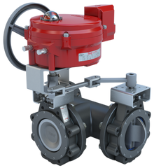 Bray MKL3-1100/70-24-0501SVH-BBU 10" 3-Way Lugged Butterfly valve High Performance | ANSI Class 150 | CS body | CV 1630 | 24 VAC/30VDC | Modulating | 5000 lb-in | NEMA 4 | Heater | & Battery Backup unit | Blackhawk Supply