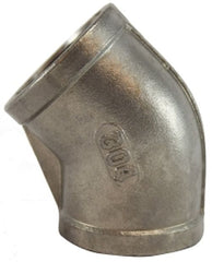 Midland Metal Mfg. 62181 1/4 304 STAINLESS STEEL 45 ELBOW, Nipples and Fittings, 304 And 316 150# Stainless Steel Fittings, 45 Degree Elbow 304 S.S. | Blackhawk Supply