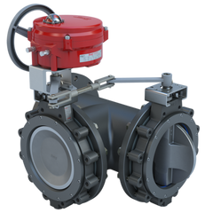 Bray MKL3-1120/70-0651H 12" 3-Way Lugged Butterfly valve High Performance | ANSI Class 150 | CS body | CV 6650 | 120 VAC | Two position | 6500 lb-in | NEMA 4 | Heater | Blackhawk Supply
